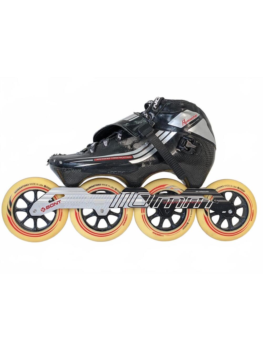 Bont Apache Racing Inline Speed Skates USA | 3-Point 110mm Carbon Fiber US 9